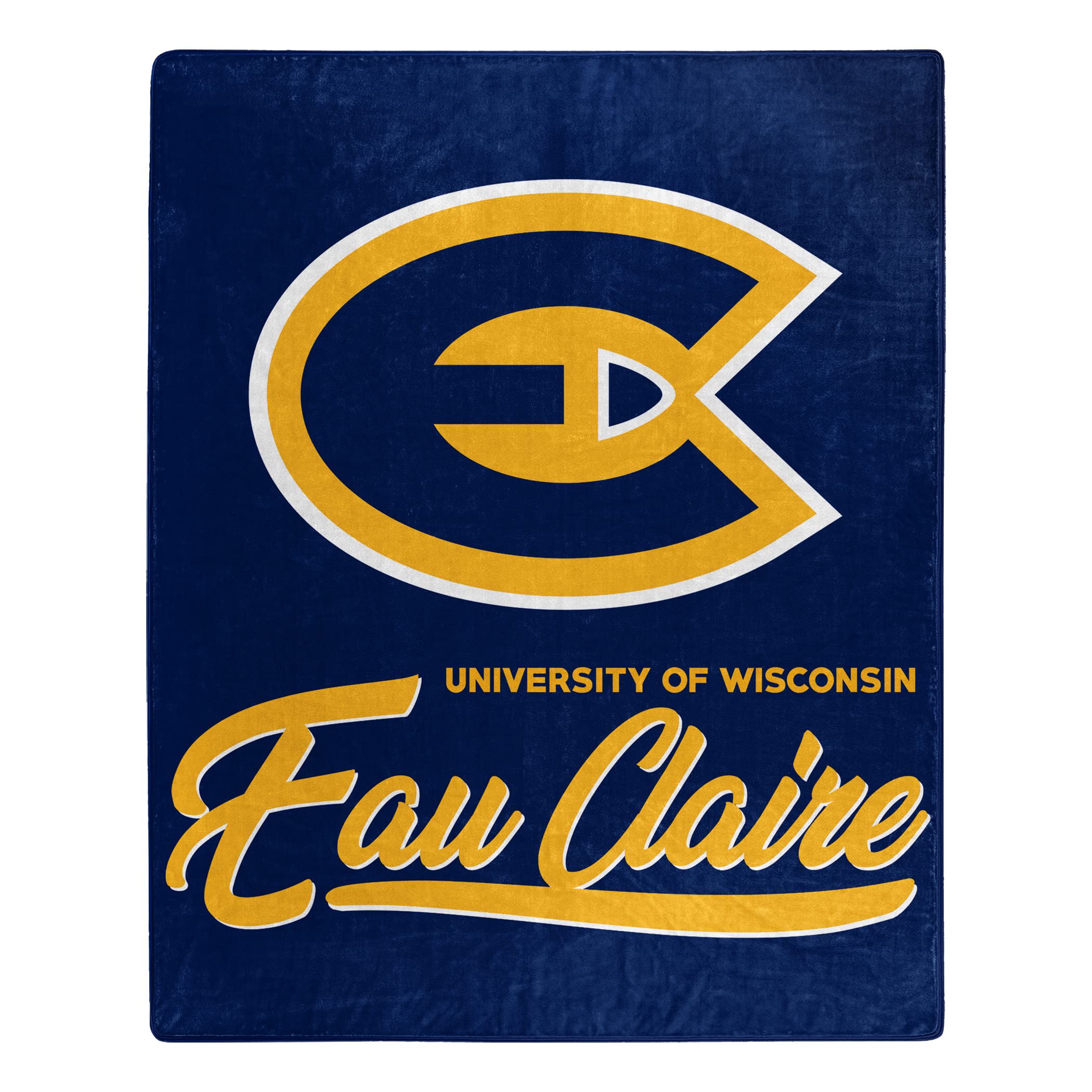 Northwest NCAA Wisconsin-Eau Claire Blugolds Unisex-Adult Raschel Throw Blanket, 50" x 60", Signature Image