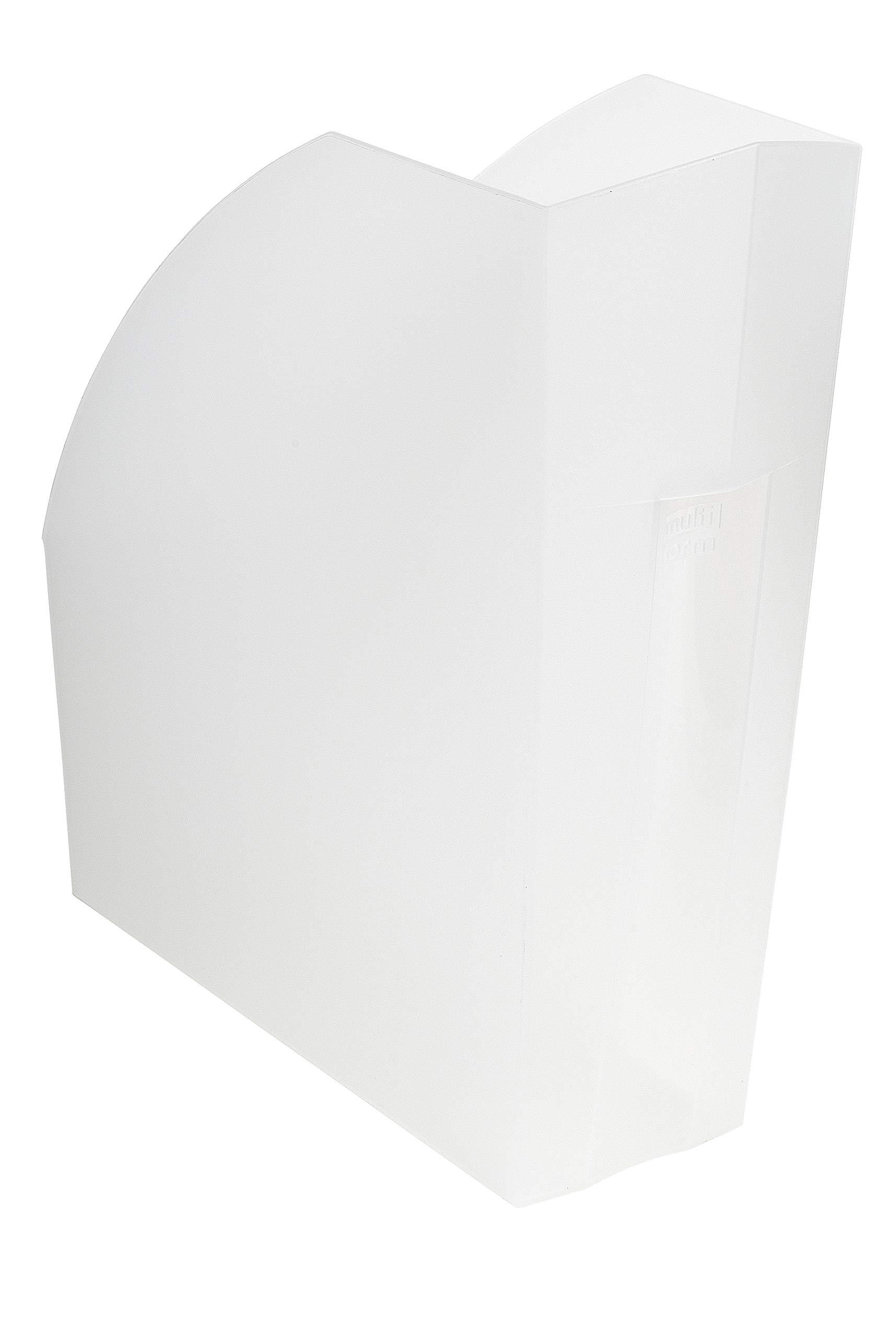Exacompta - Ref 18057D - Office Magazine File - 292 x 110 x 320mm in Size, Suitable for Storing A4+ Documents, Large Storage Capacity, Easy Handling - Frosted Translucent