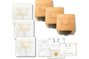 20 MOMENTS OF TOOTH Tooth Box w/Clasp & Tooth Pouch | Tooth Fairy Box for Girls or Boys & Tooth Fairy Bag | Clasp Closure - Set of 3