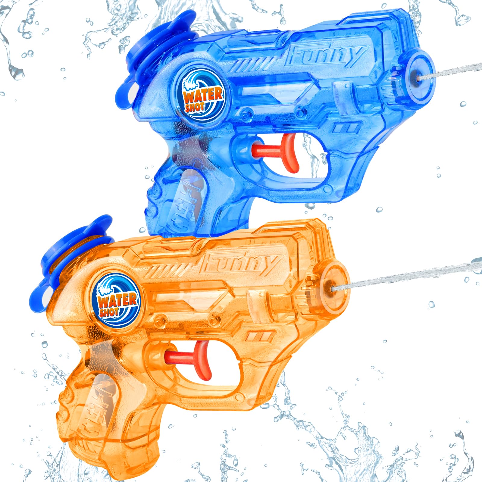 Mini Water Gun for Kids Toddler: 2 Pack Water Guns Soaker Squirts Blasters with Trigger for Boys Girls Pool Water Toys Summer Outdoor Beach Fighting Toys