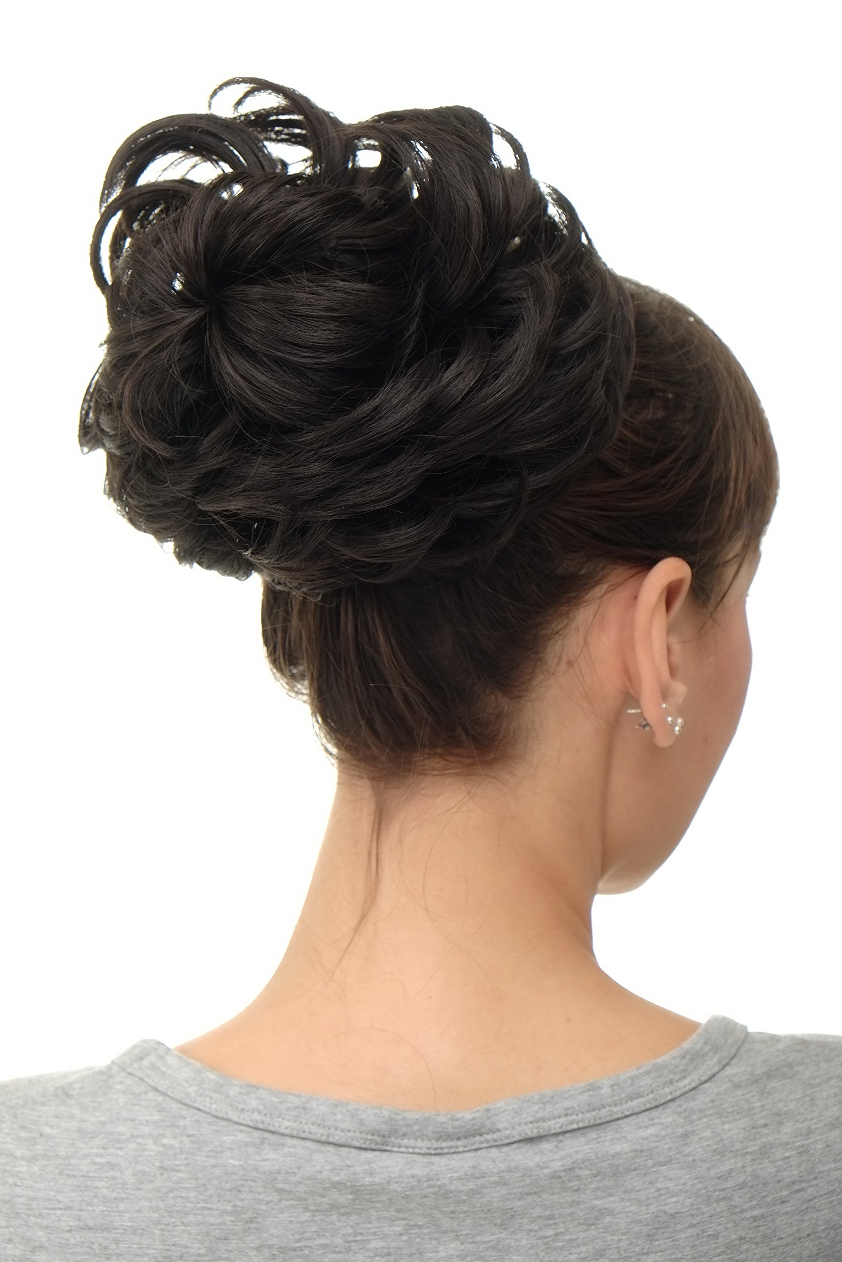 WIG ME UP Q840-3 Hairpiece Hairbun Bun Hair Rose bushy voluminous dark brown