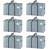 VENO 6 Pack Heavy Duty Moving Bags, Extra Large Storage Bags with Reinforced Handles & Strong Zippers, Foldable & Reusable Moving Box Alternative for Clothes & Dorm Storage