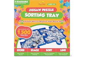 AMY & DELLE Holliday Gift Puzzle Tray Sort and go Pack of 8-1500 Pieces Jigsaw Puzzle Storage and Sorting Tray Holder - Stackable, Puzzle Pieces, Better Sort Patterns, Shapes, Colors, Gift for Puzzlers
