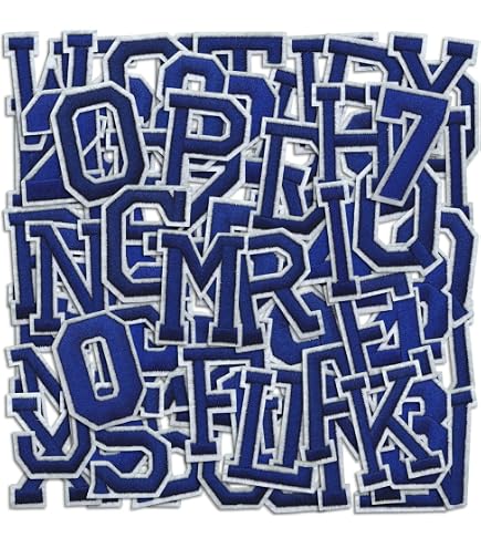 26 PCS Varsity Chenille Letter Patches A-Z | Iron On Letters For Clothing, Hats, Bags (Klein Blue)