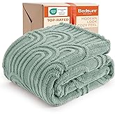 Bedsure GentleSoft Sage Green Christmas Throw Blankets for Women - Super Soft Cozy Winter Blankets for Couch, Cute Fluffy Fleece Throw for Girls Women, Ideal for Room Home Decor, 50x60 Inches