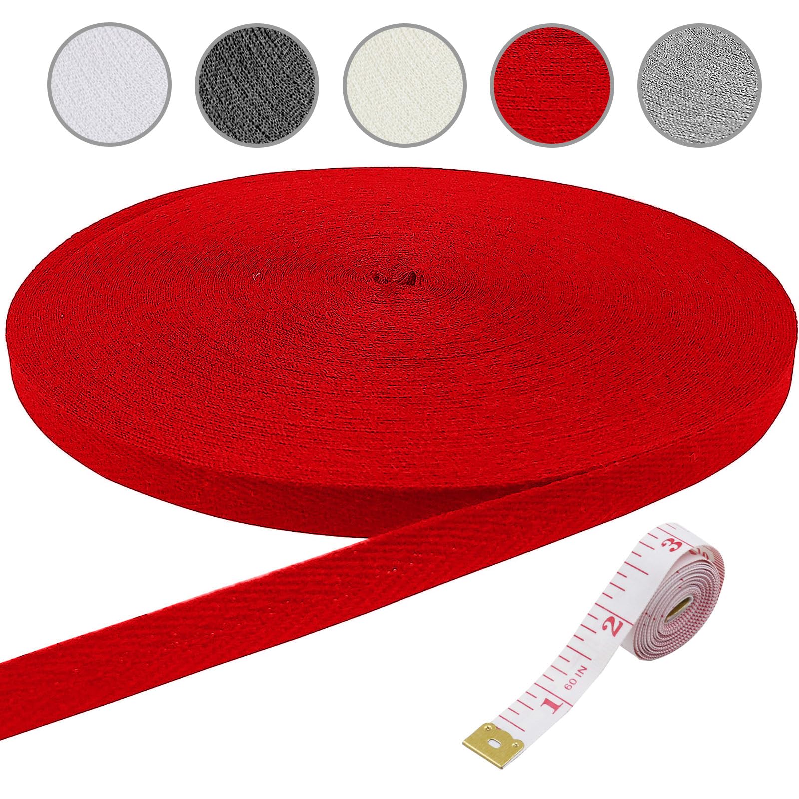 45m 15mm Bias Binding Tape for Sewing, Cotton Tape Twill Webbing Tape Sew Herringbone Tape for Sewing Dressmaking Alterations Craft Apron — image 1