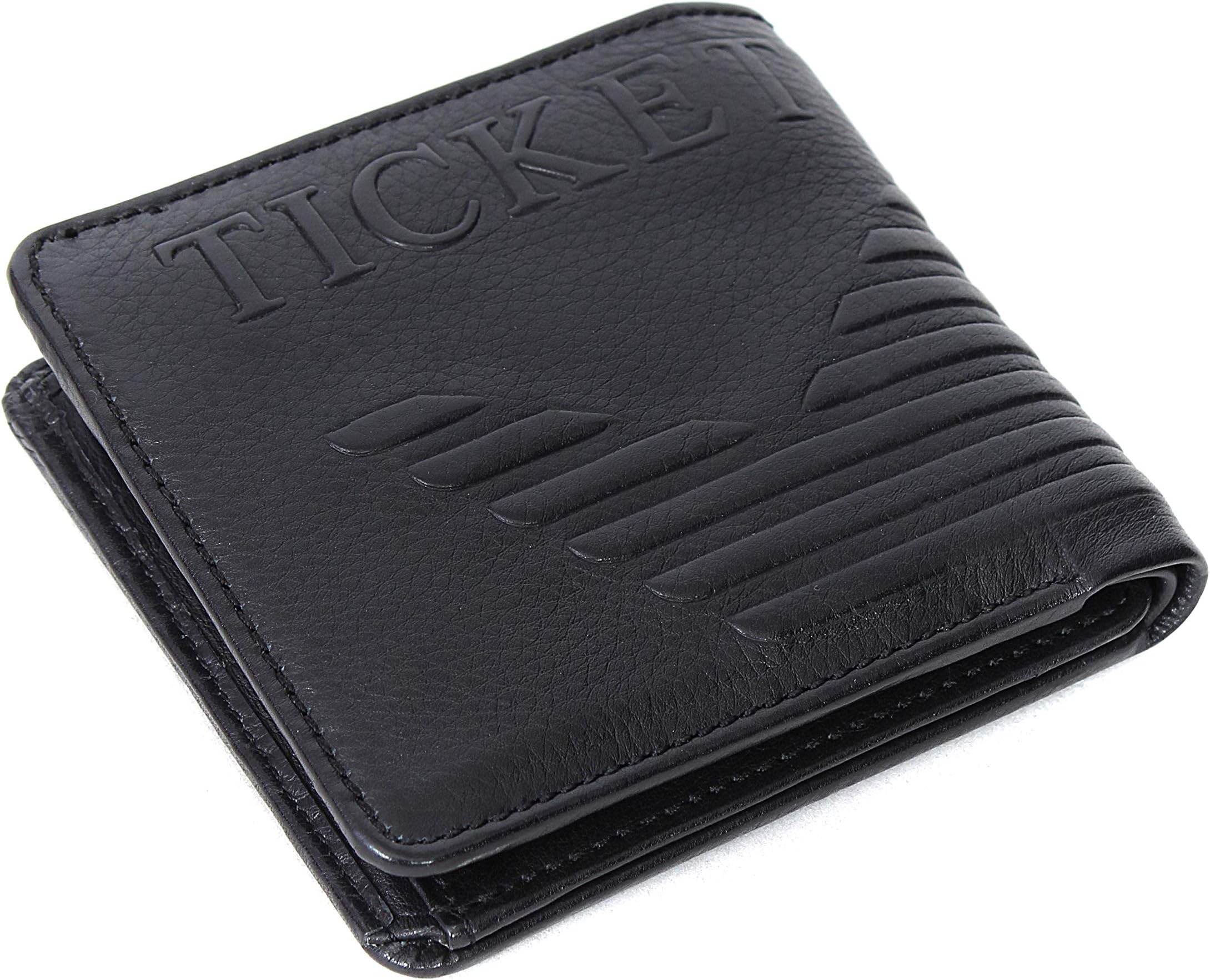 Ticket Jeans ® Genuine Natural Cowhide Leather, RFID Blocking Trifold Bifold Black Designer Men’s Leather Wallet,17 Pocket Capacity-Coin Pocket,6 Pocket Card Holder,Keyring+Branded Gift Box for Men.