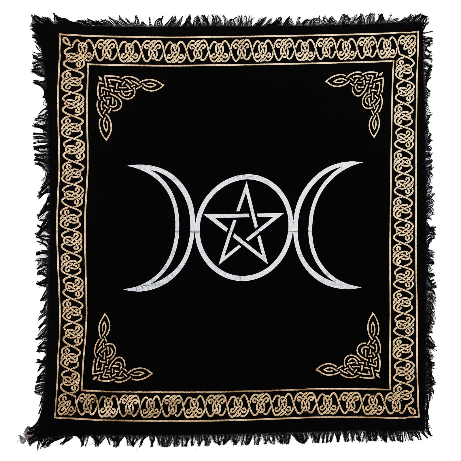 Indian Consigners Altar Cloth Witchraft Witchery Tablecloth Alter Square Table Cover Spiritual Triple Moon Tarot Spread