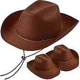 Zhanmai 12 Pcs Adult Cowboy Hats Bulk Wide Brim Western Cowgirl Costume Hats Plain Western Texan Style for Women Men