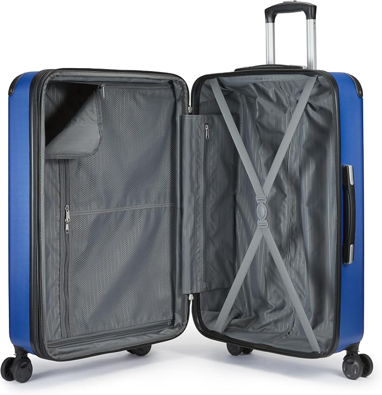 Hartschalenkoffer-Set, 4-teiliges, Großer Koffer, Handgepäckkoffer, Tragetasche, Kompakte Reisetasche, Erweiterbar, 4 Spinner-Räder, Marineblau