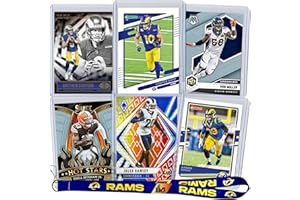 GENERIC Los Angeles Rams Super Bowl Football Card Bundle, Set of 6 Assorted Matthew Stafford Cooper Kupp Odell Beckham Jr Aaron Donald Jalen Ramsey Von Miller Football Cards Protected by Sleeve and Toploader