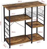 Yaheetech Industrial Baker's Rack Kitchen Island with Mesh Basket Shelves view 3