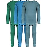 Andrew Scott Kids Base Layer Underwear Sets | Ultra-Soft Cotton Stretch | Girls - Boys | 3 Tops + 3 Bottoms