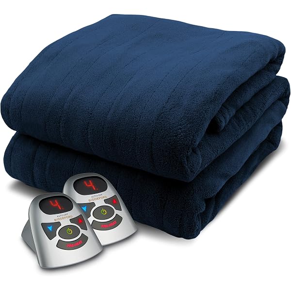 Amazon.com: Biddeford Blankets Micro Plush Electric Heated Blanket with  Digital Controller, King, Navy Blue : Home u0026 Kitchen