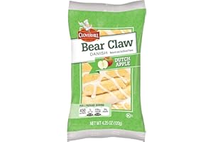 HOSTESS Cloverhill Bear Claw Dutch Apple Danish, 4.25 Ounce - 36 per case.