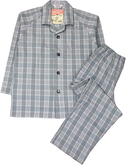 Amazon グンゼ パジャマ 大きめ釦 斜め釦ホール 長袖長パンツ スムース Sg2236 メンズ グレー 日本 M 日本サイズm相当 パジャマ 通販