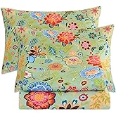 Bedlifes Twin Sheet Set Ultra Soft, Breathable, Silky Flower Deep Pocket 100% Microfiber Bedding, 3 Piece Twin Size with Floral Sage Green