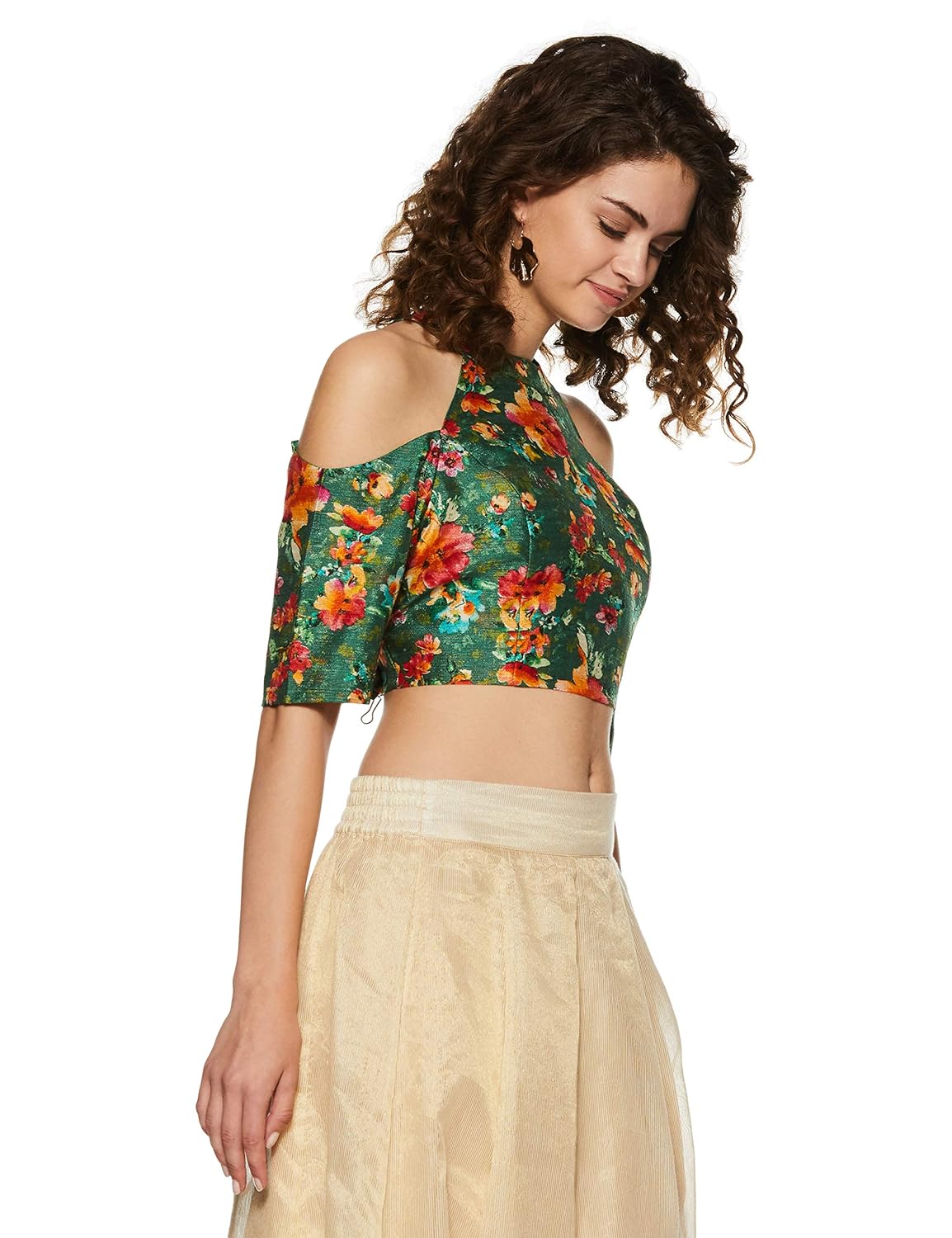 indya women's floral regular fit top