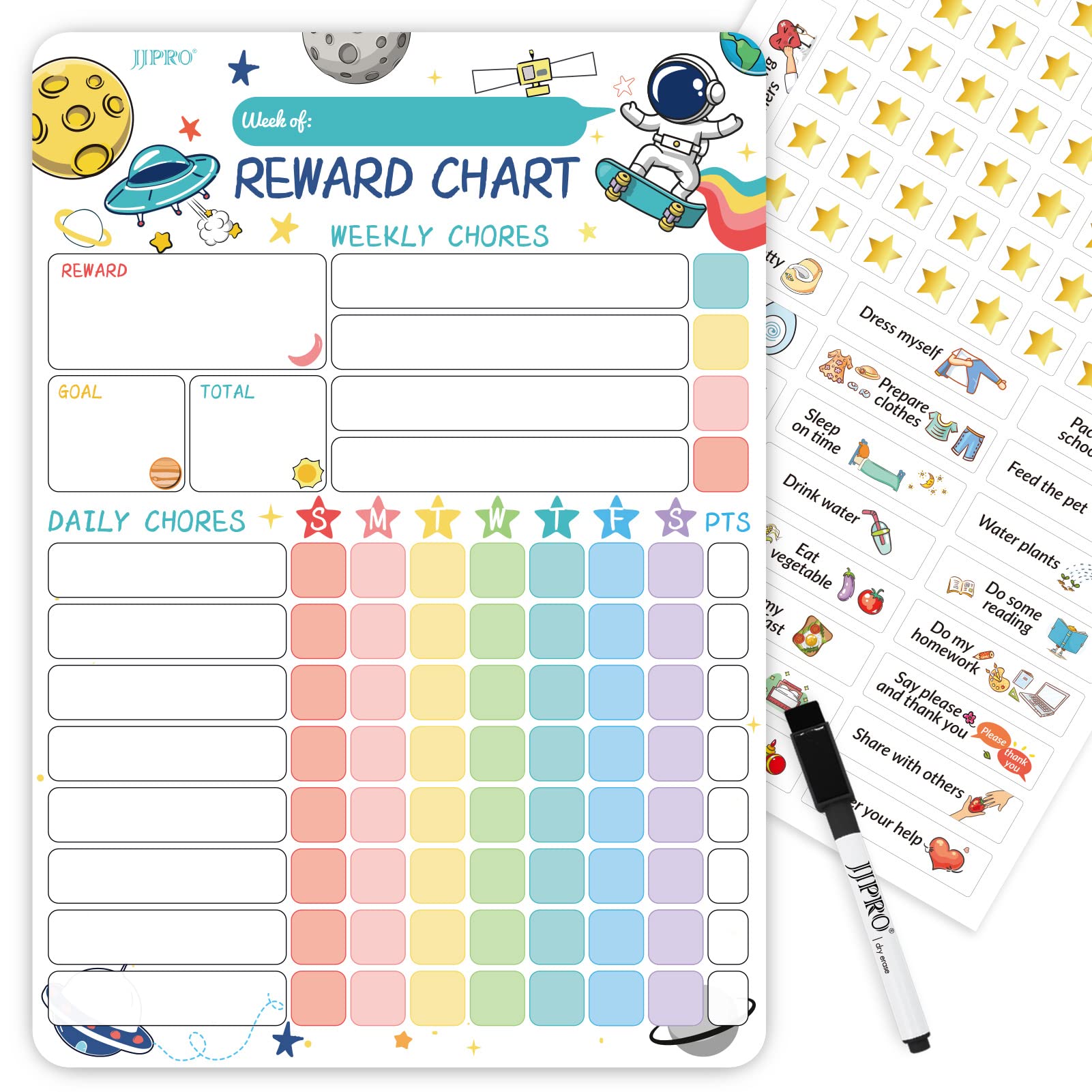 Mua Chore Chart for Kids at Home,Outer Space Magnetic Reward Chart for ...
