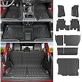 powoq Floor Mat Compatible with 2018-2024 Jeep Wrangler JL 4X4 Unlimited Cargo Mat TPE Floor Liner Back Seat Protector Trunk Cargo Liner Replacement for 2018-2024 Jeep Wrangler JL Accessories