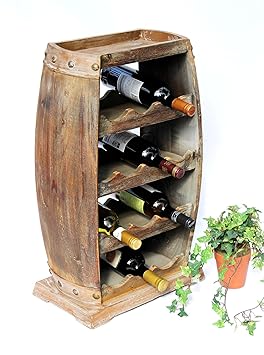 DanDiBo Weinregal Weinfass 1549 Bar Flaschenständer 70 cm für 13 FL. Regal Fass Holzfass