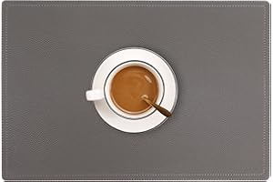 JOVONO Set of 8 Faux Leather Placemats, PU Table Mats, Waterproof, Stain Resistant, Heat Resistant, Non-Slip Easy to Clean for Kitchen Dining Table,Conference Table