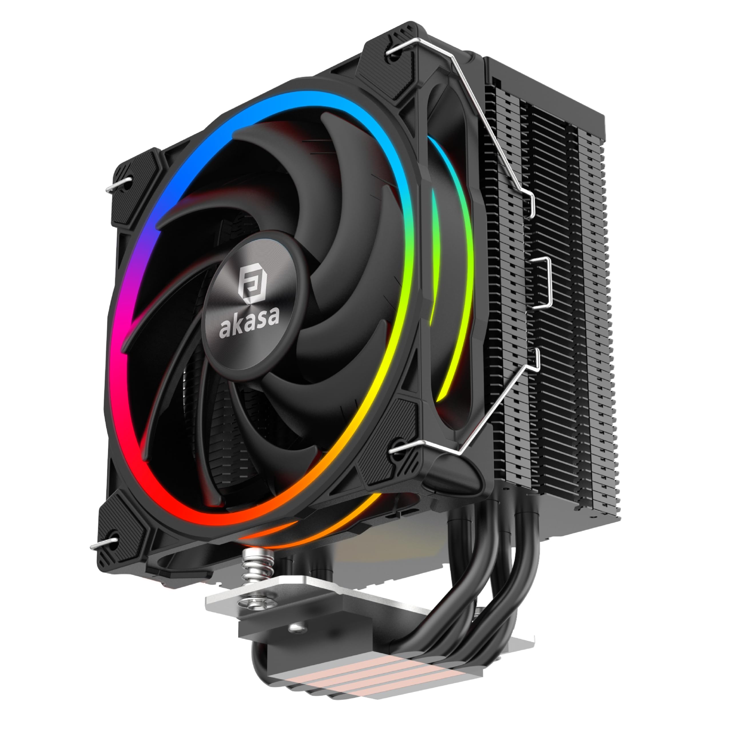 Akasa SOHO H4 Plus, aRGB CPU Air Cooler, 120mm PWM Silent Fan with Copper Heatpipes, 185W TDP,Thermal Paste Included, Black,Supports Intel LGA 1851/20XX/1700/1200/115X;AMD AM4/AM5 Ryzen,AK-CC4022HP01