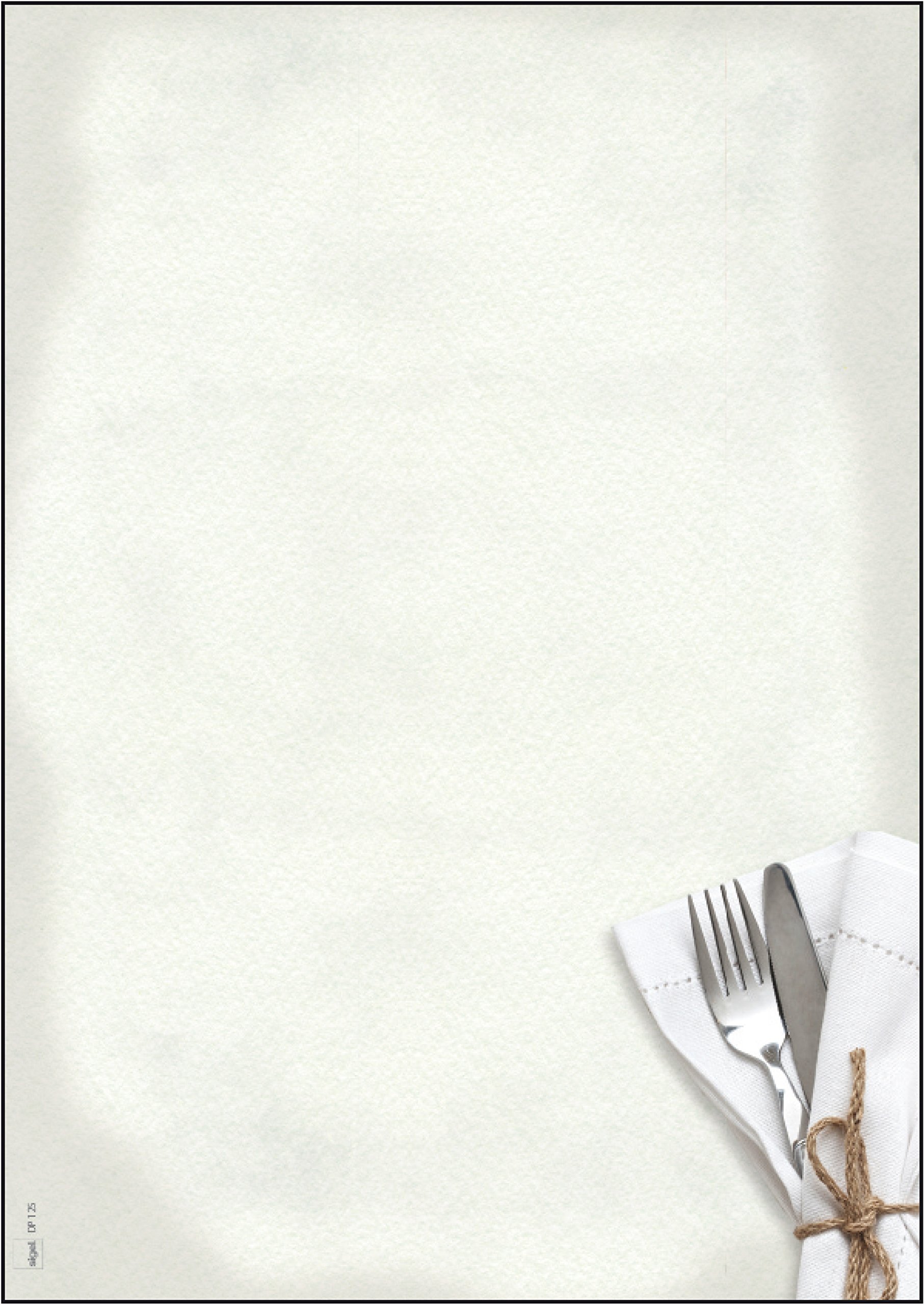 SIGEL DP125 Motif paper "Menu Meals", A4, 90 gsm, 50 sheets