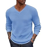 COOFANDY Men V Neck Dress Sweater Knit Long Sleeve Casual Slim Fit Pullover Sweater