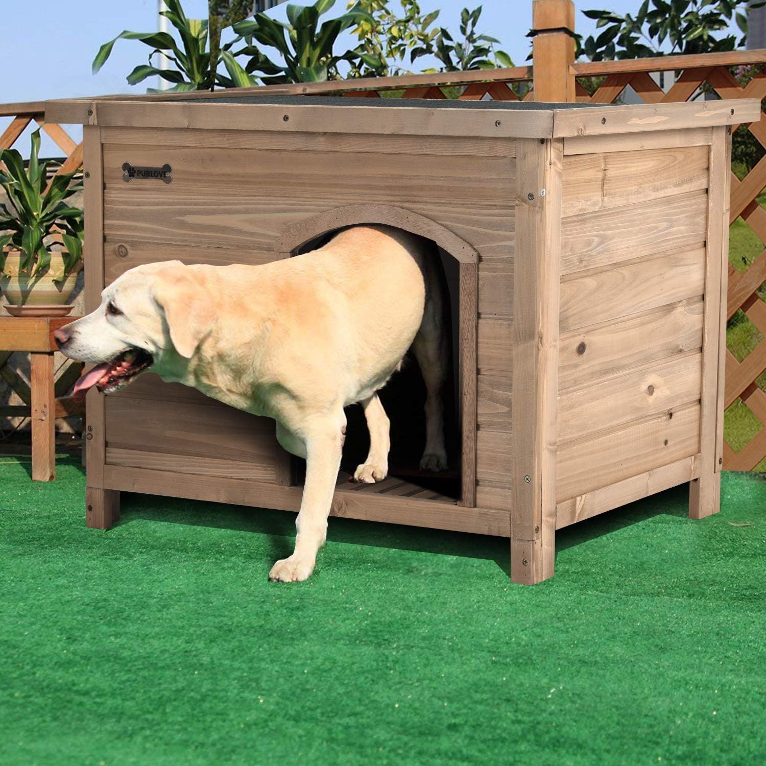 Super Saturday P PURLOVE Extra Large Wooden Dog Kennel For Outdoor