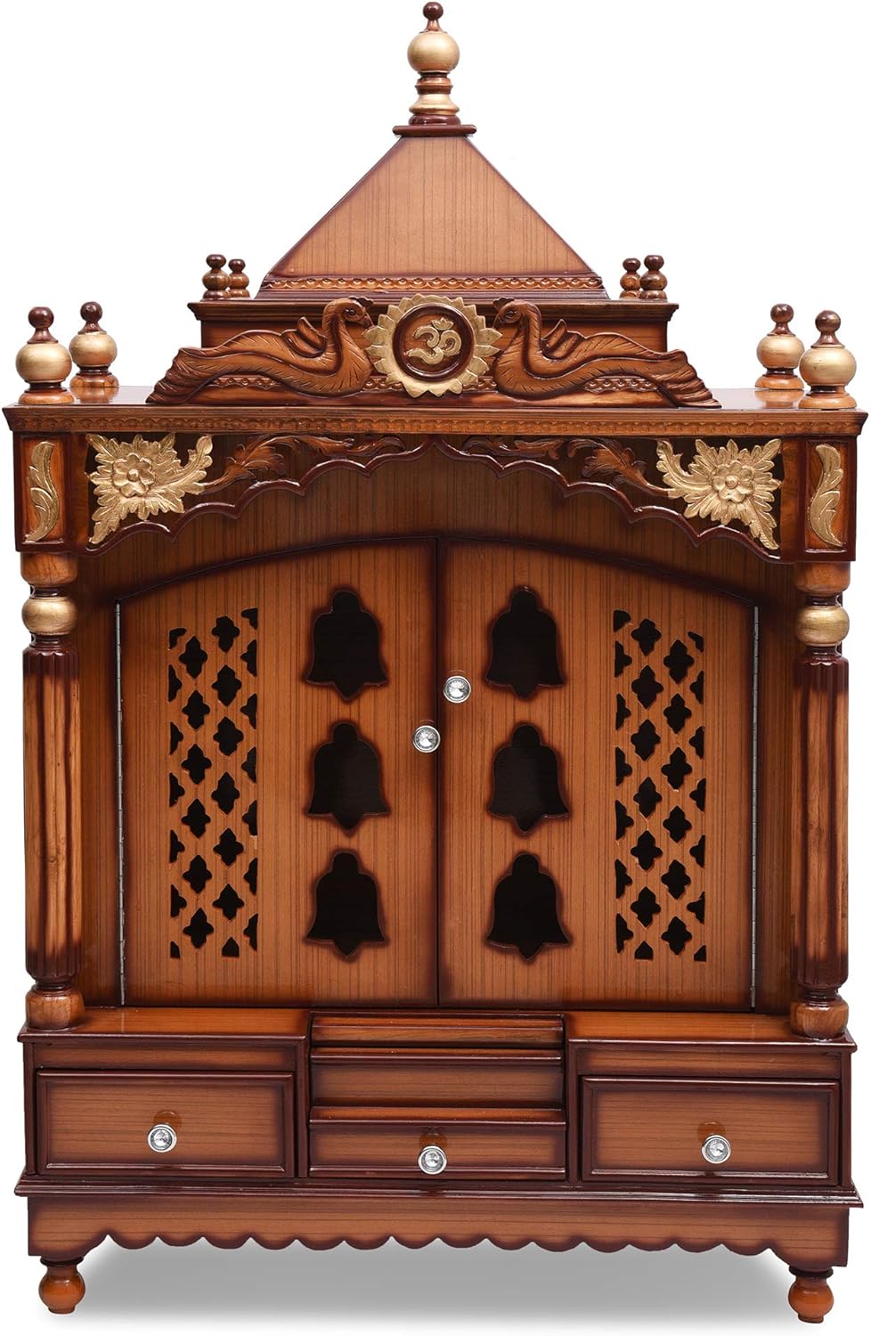DZYN Furnitures Pooja Graham Large Home Temple Pooja Mandir Big Size/Wooden Mandir for Home Big