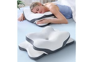 LATREE 5X Pain Relief Cervical Neck Pillow for Neck Support, Ergonomic Cooling Side Sleeper Pillow for Sleeping, Odorless Contour Memory Foam Pillows, Orthopedic Bed Pillow for Side Back Stomach Sleeper
