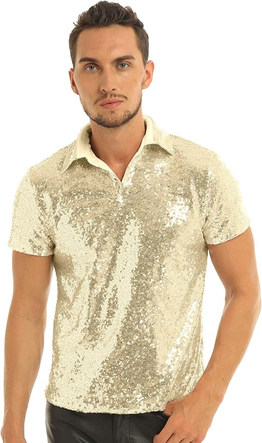 Glitzer T Shirt Herren