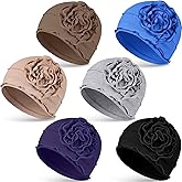JenPen 6 Pcs Cotton Chemo Turban Headwear Beanie for Women Soft Cancer Head Scarf Hats Elastic Covers Cap for Hair Loss