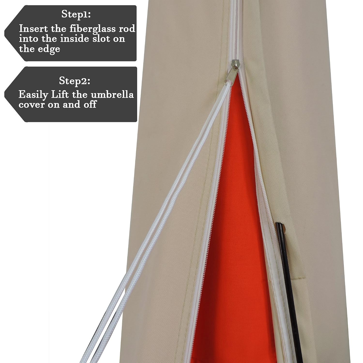 Aok Garden Outdoor Offset Patio Umbrella Covers Waterproof For 8 To 11 Ft Umbrella Beige Oxford Fabric 1540897898 37143 16 59