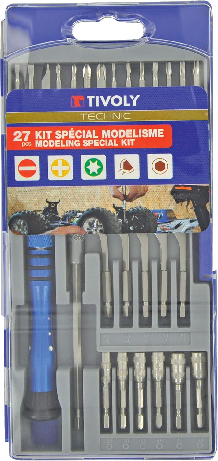 TIVOLY 11501570025 Set of 27 Precision Hexa Screwdriver Bits 4 Inch, Variety Pack
