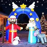DearSun 9.2FT H Christmas Inflatable Nativity Scene Archway with Build-in LED Lights, Huge Blow up Christmas Inflatable Outdoor Decorations Large Party Yard Decoration