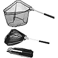RESTCLOUD Fishing Landing Net with Telescoping Pole Handle, Fishing net Freshwater for Kids Men Women, Extend to 40-63 Inches