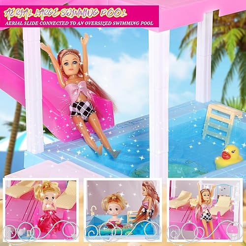2023 Doll Houses for Girls, House for Dream Doll Playset, 4-Story