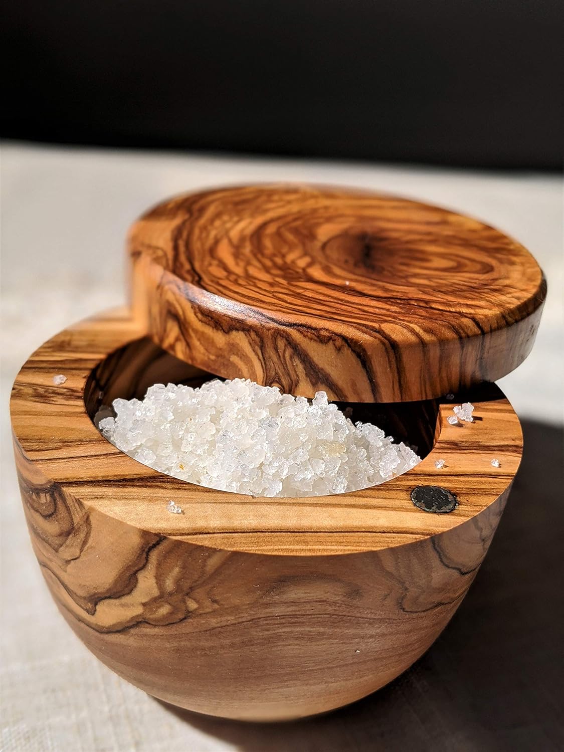 Olive Wood Salt Cellar Handmade
