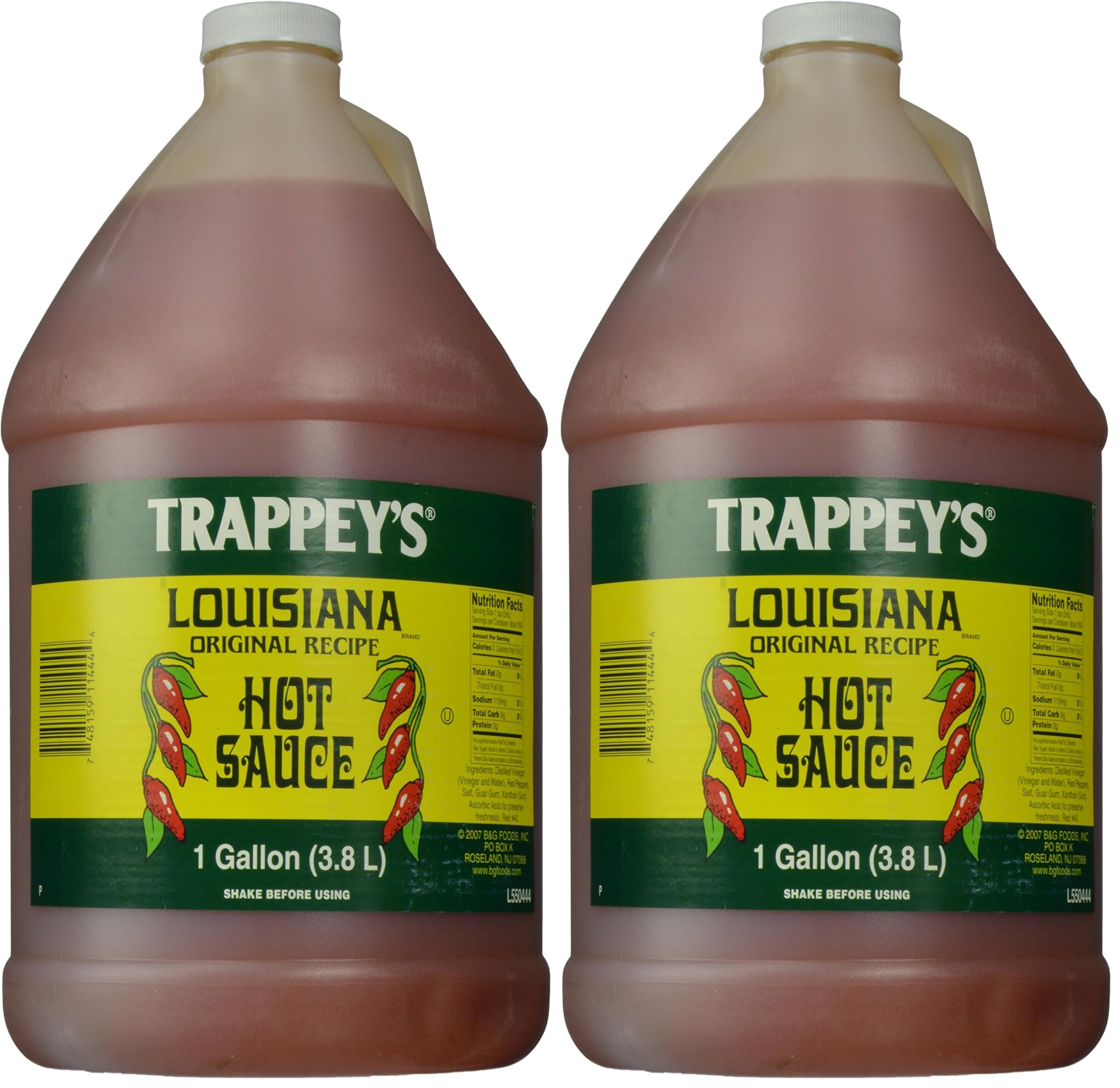 Trappey’s Louisiana Original Recipe Hot Sauce – 1 Gallon (Pack of 2)