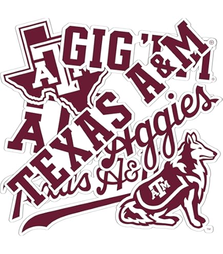 Texas A&M Aggies Clear Vinyl Decal - 4x4 Inch Car Sticker For Team Pride