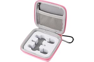HanZhiQiang Hard Travel Carrying Mic Case Wireless Lavalier Microphone Case with 3 Slots for Wireless Lavalier Microphone Lapel clip-on Mic (Pink)