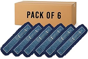 DIRECT MOP SALES, INC. Heavy-Duty Industrial Closed-Loop Dust Mops - 6 Pack (Blue) - 36 Inch