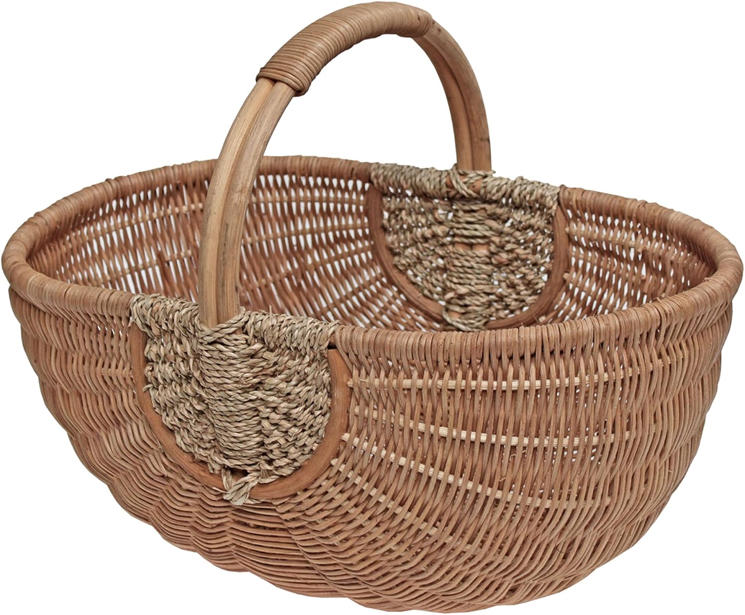Oval Wicker Shopping Basket Rattan Home & Kitchen Shopping Baskets
