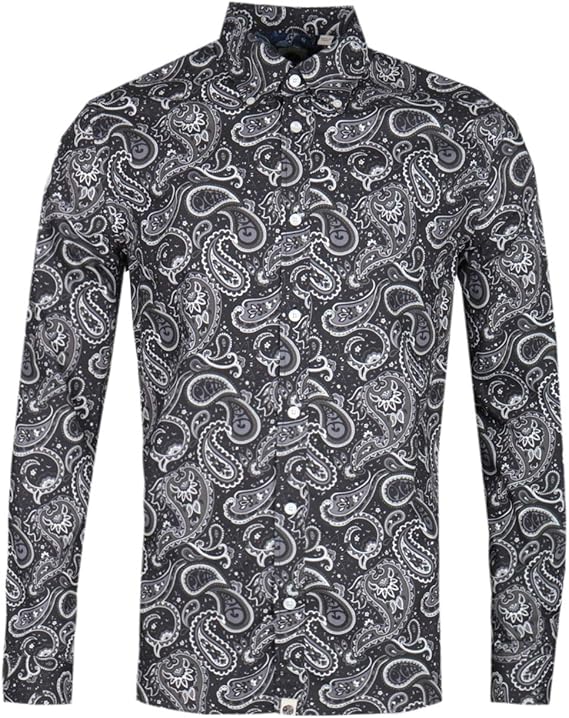 pretty green slim fit paisley print shirt