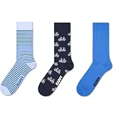 Happy Socks 3-Pack Bicycle Socks, Blue, M/L