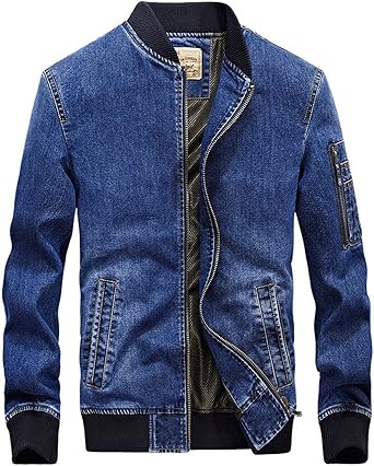 band collar denim jacket