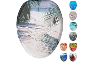 Nastarki Elongated Toilet Seat, Slow Close Wood Toilet Seats, Elongated Toilet Seats with Strong Alloy Hinges, Adjustable Toilet Seat，Easy to Install and Clean