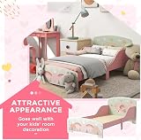 ZONEKIZ Toddler Bed Frame Pink 77x143x60cm for Ages 3-6 Years view 4